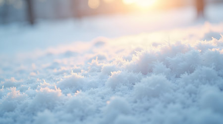 Theme Christmas, Frosty snow texture with sunlight reflectionの素材