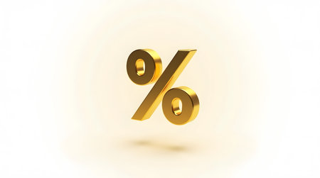 Golden percentage symbol discount for marketing or adsの素材