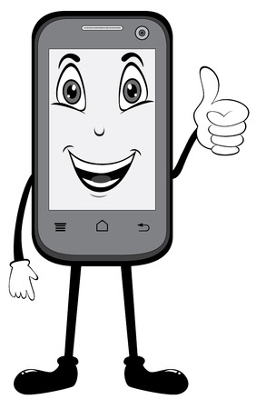 Cell Phone with thumbs upの写真素材