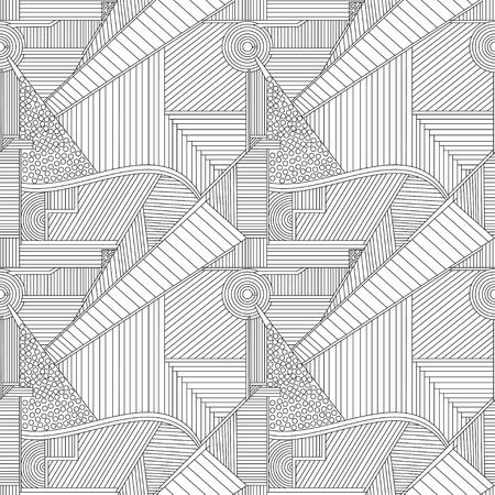 Abstract doodle lines seamless patternの写真素材