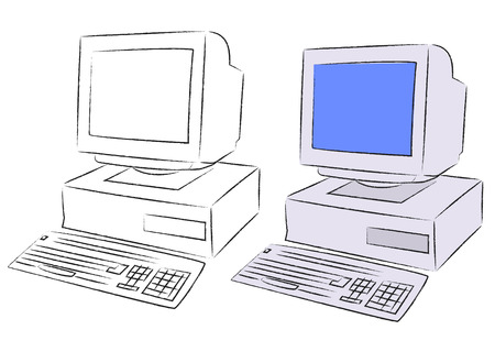 Old Desktop Computerの写真素材
