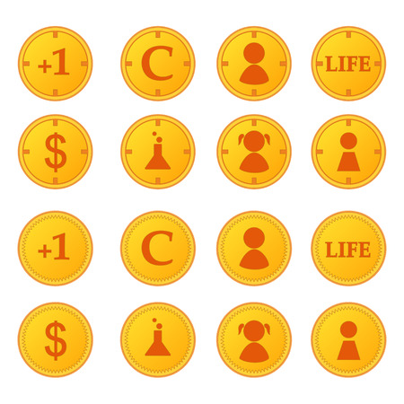 Golden game coinsの写真素材