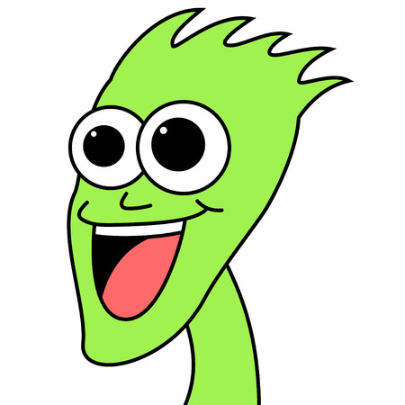 Happy surprised cartoon faceの写真素材