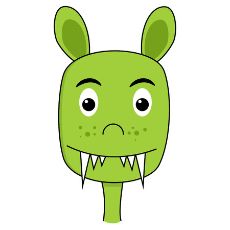 Cute monster cartoon faceの写真素材
