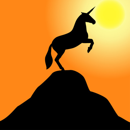 Unicorn silhouetteの写真素材