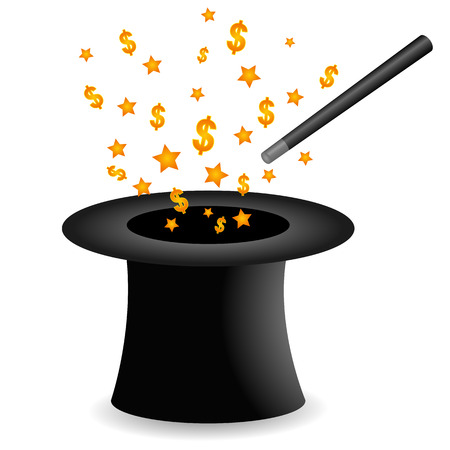 Money from magic hatの写真素材