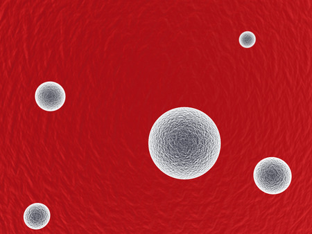3d white germs in red background