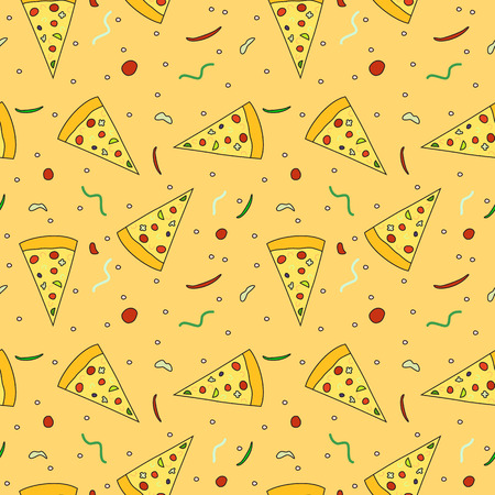 Pizza slices seamless patternの写真素材