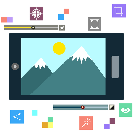 Mobile photography conceptの写真素材