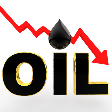 3d oil price drop conceptの写真素材