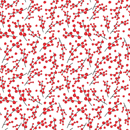 Red berries seamless patternの写真素材