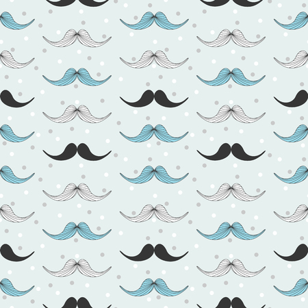 Retro style mustache patternの写真素材
