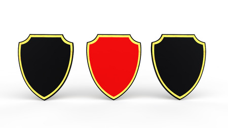 3d unique shieldの写真素材