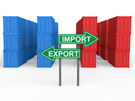 Shipping containers import exportの写真素材