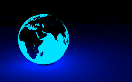 3d glowing earth globe