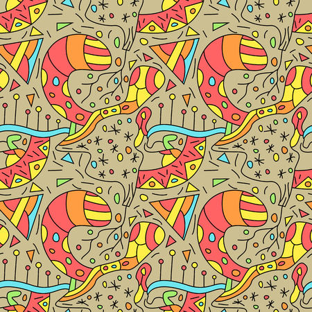 Abstract colorful doodle patternの写真素材