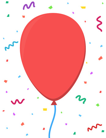 Confetti and balloon party invitation designの写真素材