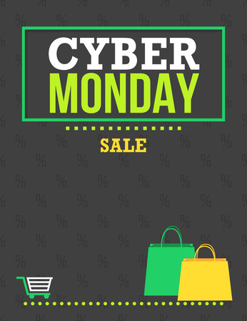 Cyber Monday sale poster and flyer designのイラスト素材