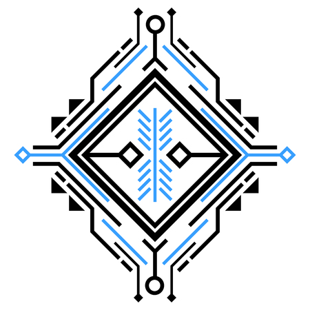 Abstract tech style geometric designのイラスト素材