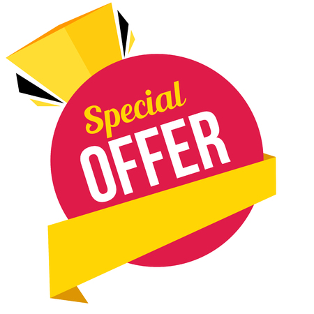 Geometric shapes special sale banner design, isolated on whiteのイラスト素材