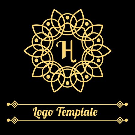 Royal style luxury golden logo or monogram templateのイラスト素材