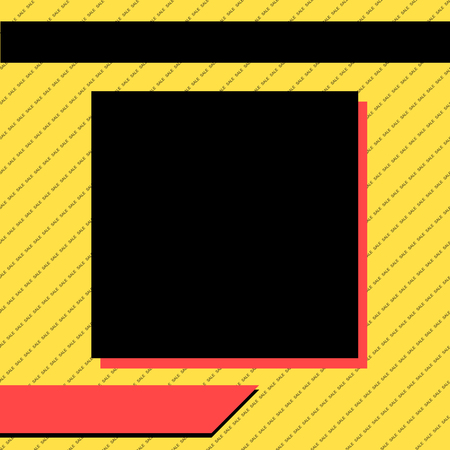 Yellow and black square sale advert banner templateのイラスト素材