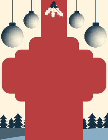 Vintage style christmas themed posterのイラスト素材