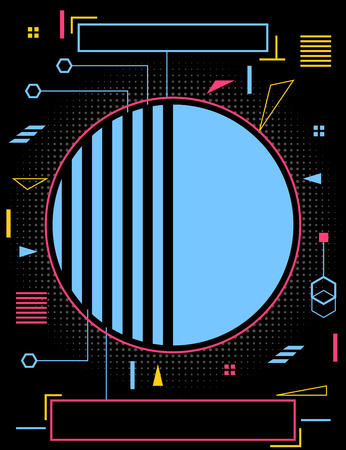 Neon style modern poster.のイラスト素材