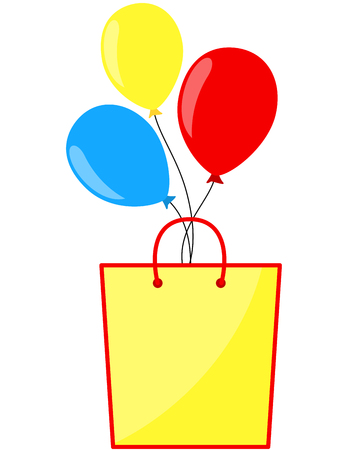 Shopping bag and balloons blank bannerのイラスト素材