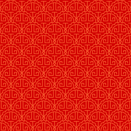 Chinese art style red seamless pattern designのイラスト素材