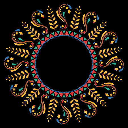Decorative ethnic circular frameのイラスト素材