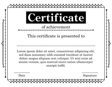 Black and white minimal certificate templateのイラスト素材