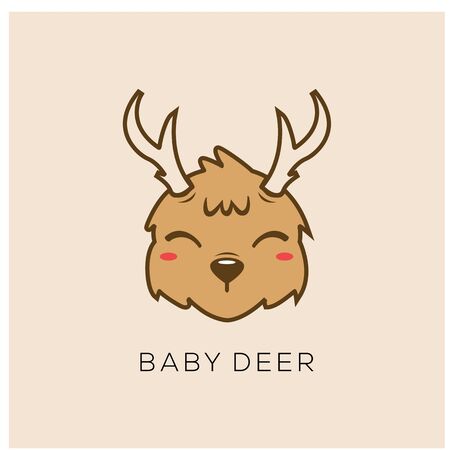 Cute Baby bear with deer horns. Wild and Free slogan. Vector illustration for kids. For t-shirt, mug, bag and other usesのイラスト素材