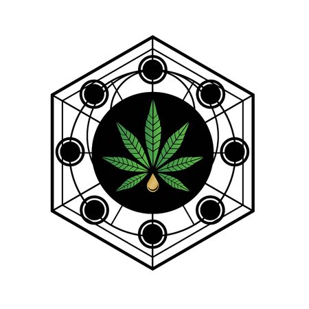 Cannabis Leaf Modern Logo design inspirationのイラスト素材