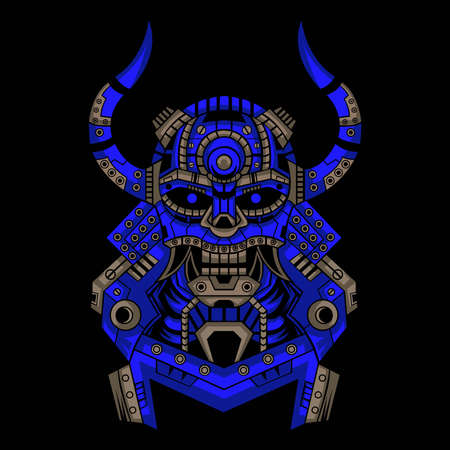 Japanese Samurai Robot logo designのイラスト素材
