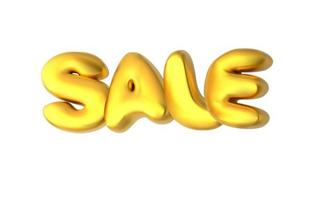 Sale. 3D text isolated on white background. Gold letters.のイラスト素材