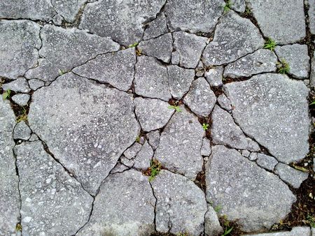 Old, cracked concrete ground.