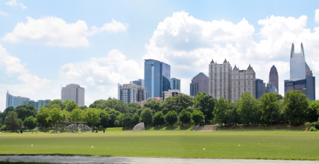 Downtown Atlanta Georgia, USA, from Piedmont park の写真素材