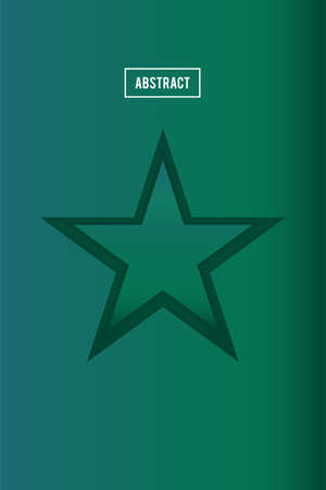 Abstract three-dimensional star on a green background, in the style of minimalismのイラスト素材