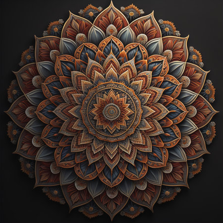 Mandala on a black background. generative aiの素材