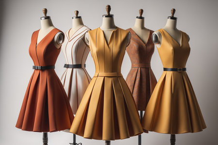 fashionable women's clothing on a mannequin in the studio. generative aiの素材