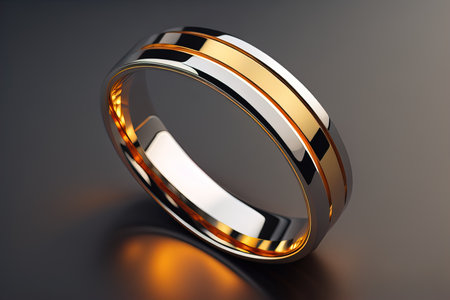Wedding ring on a black background. generative aiの素材