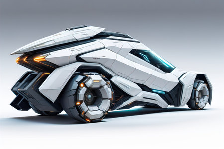 a brand-less generic concept car in studio environment. generative aiの素材