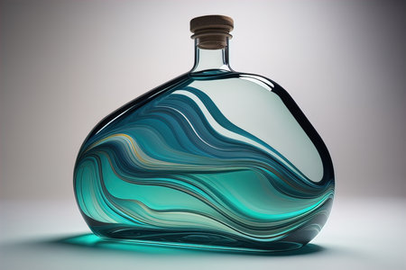 a glass decanter with a liquid inside. generative aiの素材