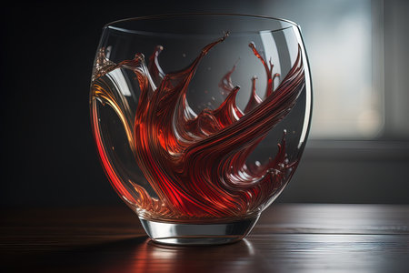 Cognac in a glass on a dark background. generative aiの素材