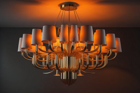 Chandelier in the interior of the room. generative aiの素材