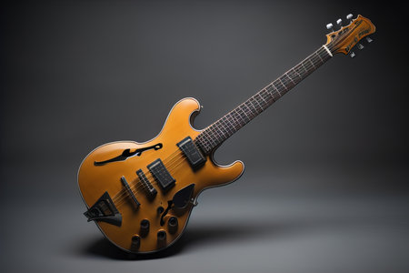 Electric guitar on a dark background. generative aiの素材