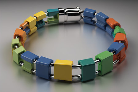 Colorful bracelets on a gray background. generative aiの素材