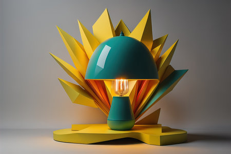 Lantern on a stand in the form of a cone. generative aiの素材