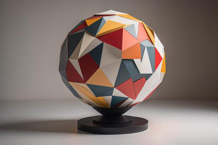 abstract geometric shape, low polygonal object. generative aiの素材